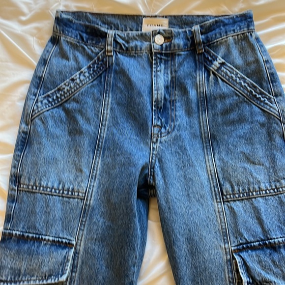 FRAME blue jeans cargo style open pockets like new! Wore 3 times. - Picture 10 of 12